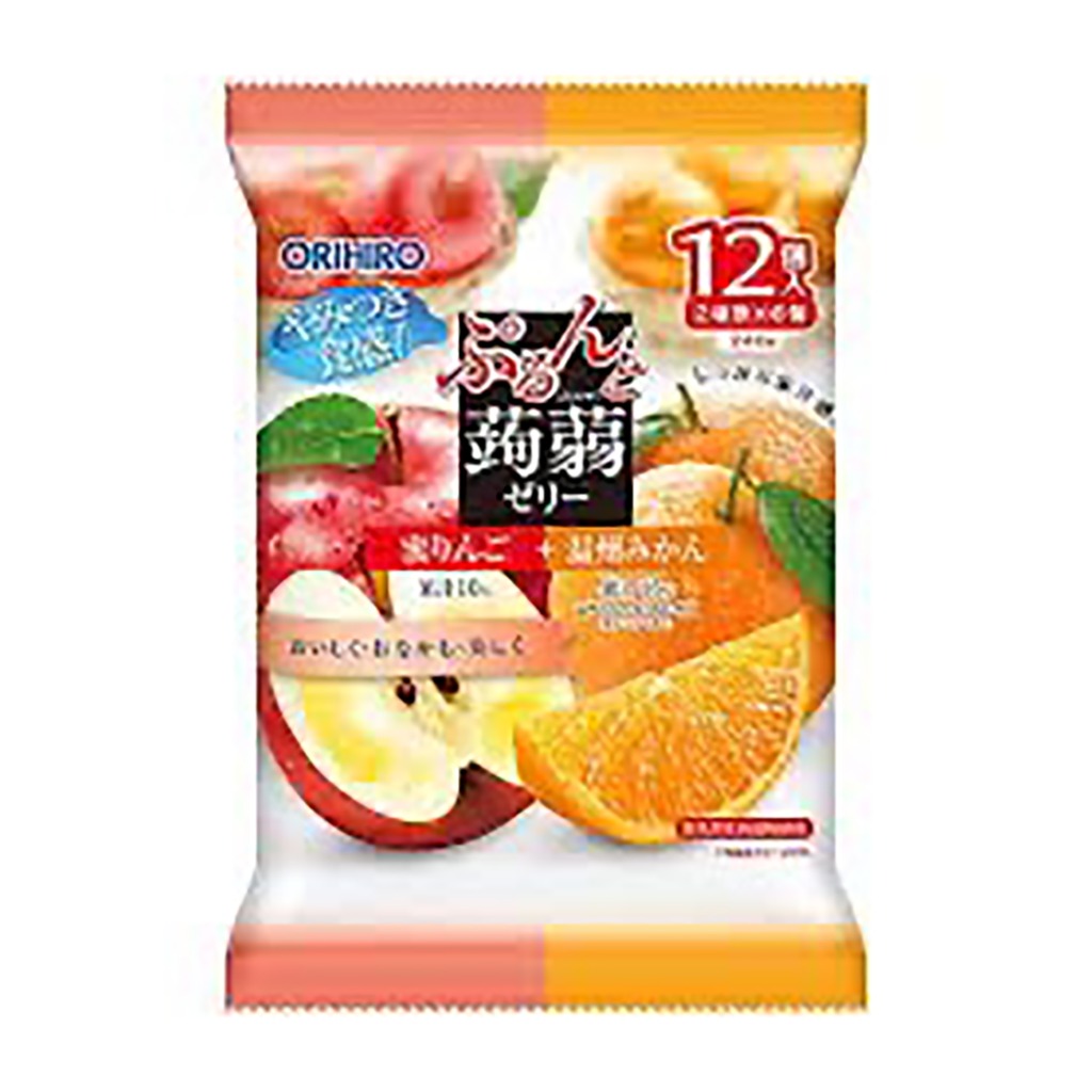 オリヒロ ぷるんと蒟蒻ゼリー 蜜りんご＋温州みかん（2種類×6個入